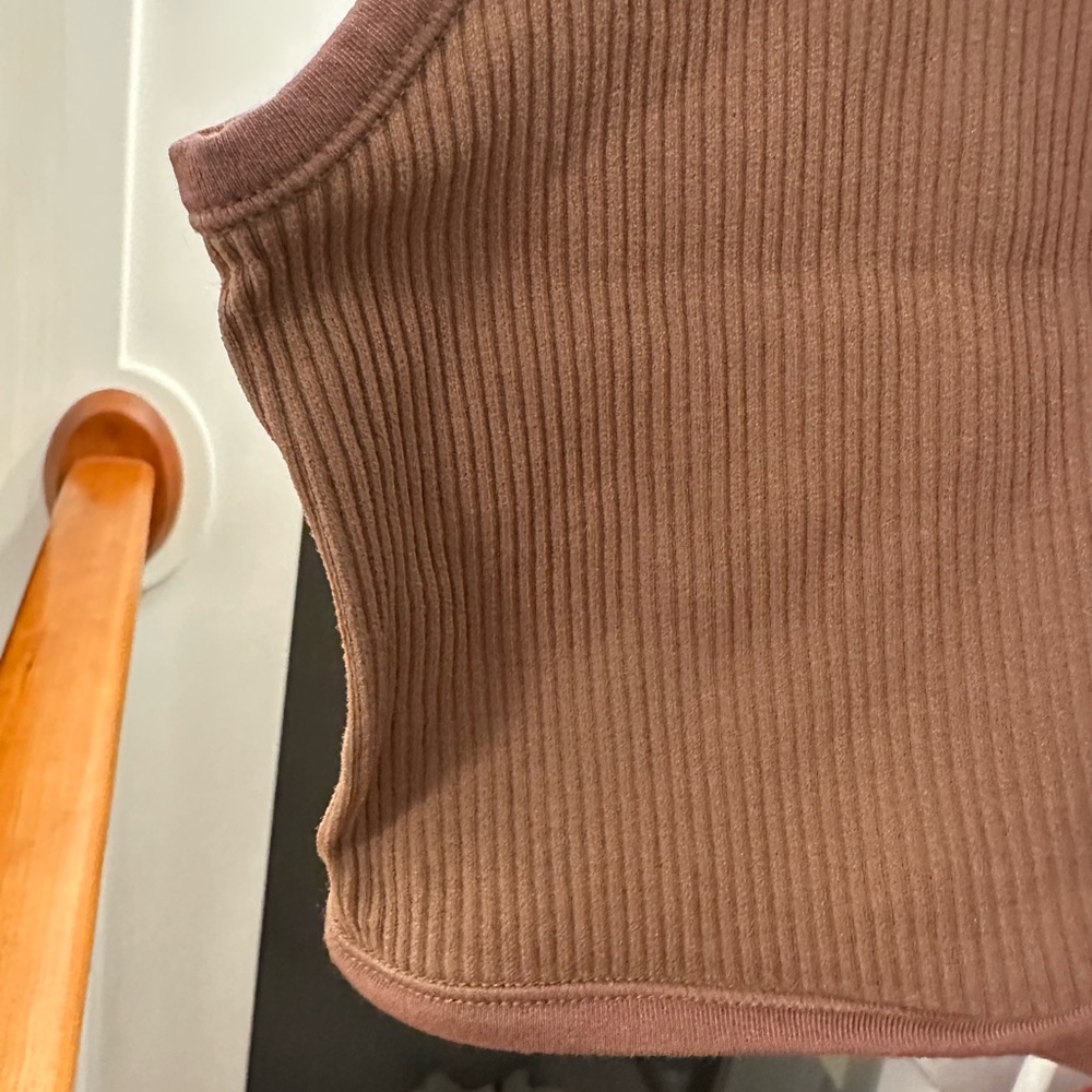 Garage Brown Ribbed Twist-Front Tank Top - Picture 6 of 6